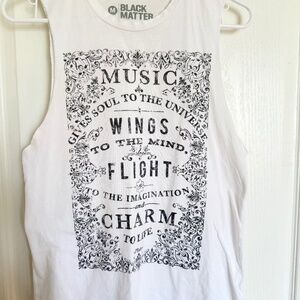 100% Cotton Plato music quote T shirt Women Sz M Festival